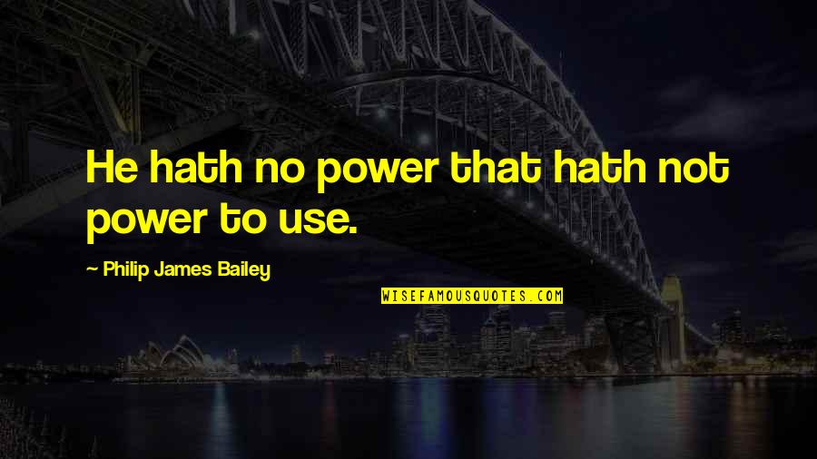 Naszejszaka Quotes By Philip James Bailey: He hath no power that hath not power