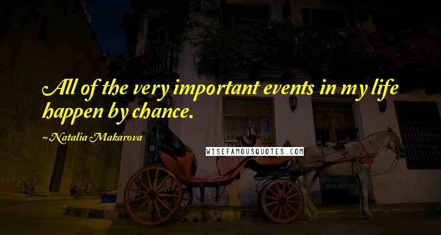 Natalia Makarova quotes: All of the very important events in my life happen by chance.