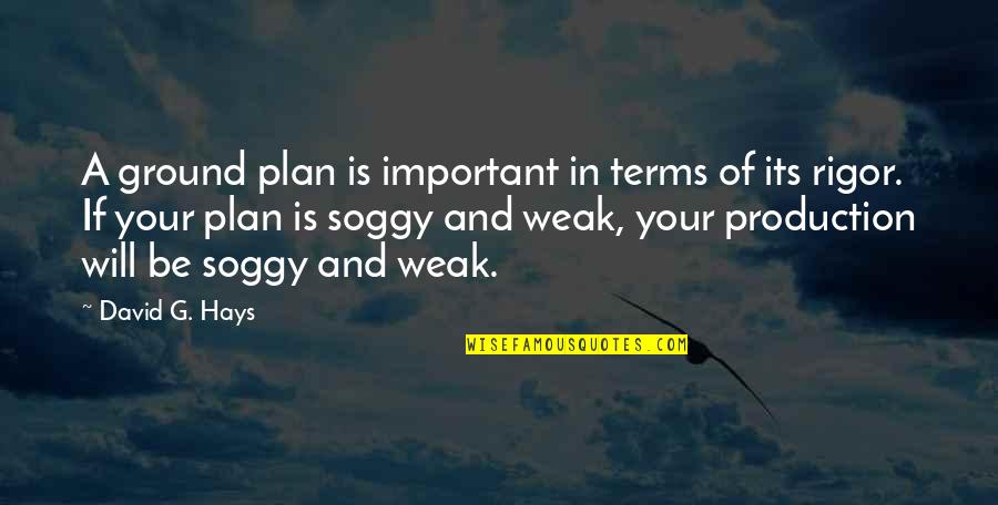 Natalie Bassingthwaighte Quotes By David G. Hays: A ground plan is important in terms of Natalie Bassingthwaighte Quotes By David G. Hays: A ground plan is important in terms of