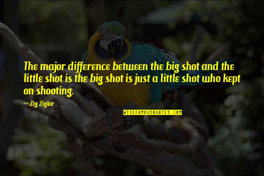 Natalie Keener Quotes By Zig Ziglar: The major difference between the big shot and