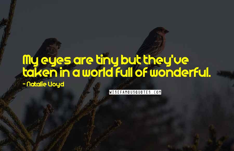 Natalie Lloyd quotes: My eyes are tiny but they've taken in a world full of wonderful.