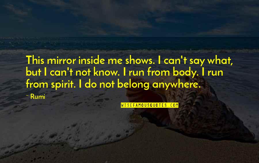 Nataliesng Quotes By Rumi: This mirror inside me shows. I can't say