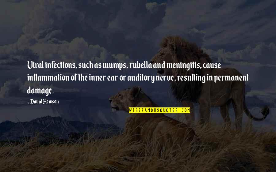 Natapos Ko Quotes By David Hewson: Viral infections, such as mumps, rubella and meningitis,