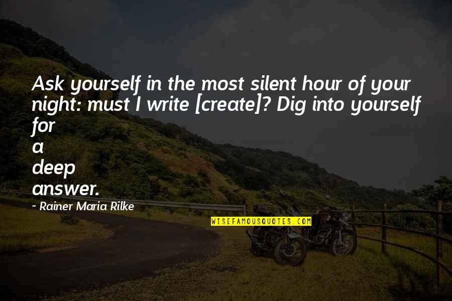 Nate Fisher Quotes By Rainer Maria Rilke: Ask yourself in the most silent hour of