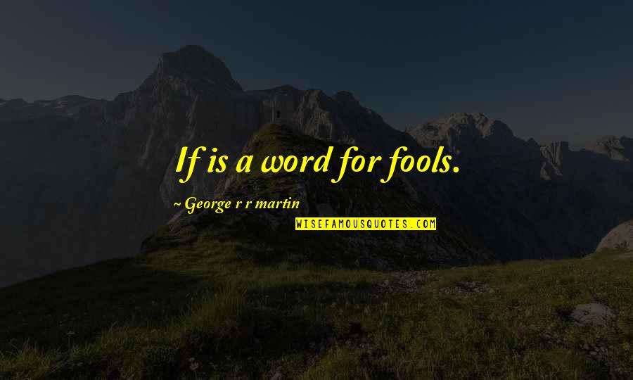 Nate Robinson Basketball Quotes By George R R Martin: If is a word for fools.