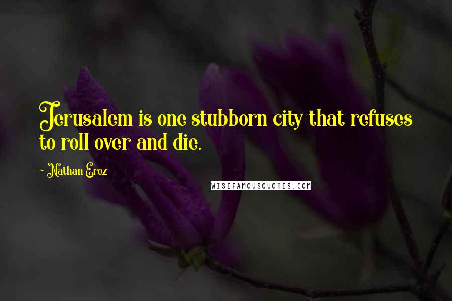 Nathan Erez quotes: Jerusalem is one stubborn city that refuses to roll over and die.