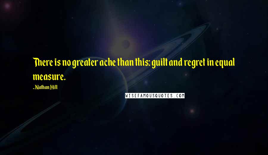 Nathan Hill quotes: There is no greater ache than this: guilt and regret in equal measure.