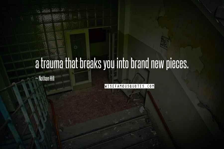 Nathan Hill quotes: a trauma that breaks you into brand new pieces.
