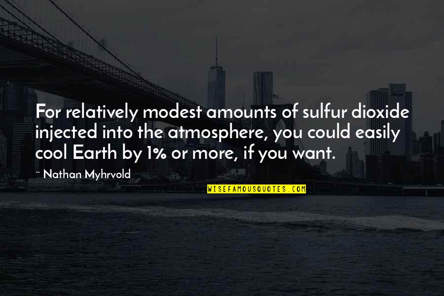 Nathan Myhrvold Quotes By Nathan Myhrvold: For relatively modest amounts of sulfur dioxide injected