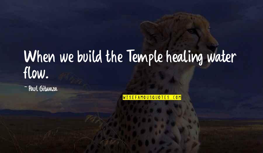Nathan Peterman Quotes By Paul Gitwaza: When we build the Temple healing water flow.