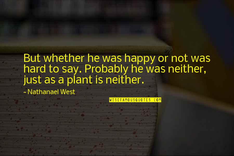 Nathanael Quotes By Nathanael West: But whether he was happy or not was