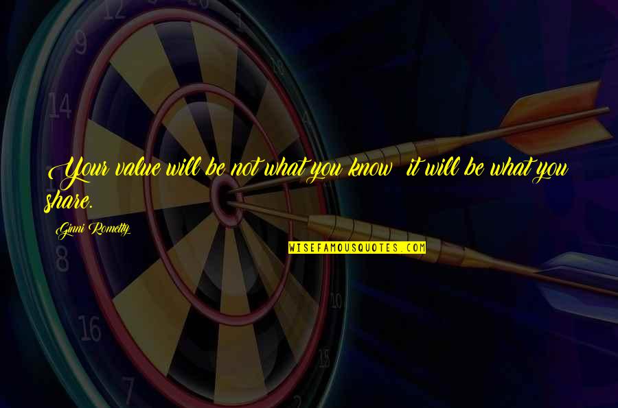 Natilik Quotes By Ginni Rometty: Your value will be not what you know; Natilik Quotes By Ginni Rometty: Your value will be not what you know;