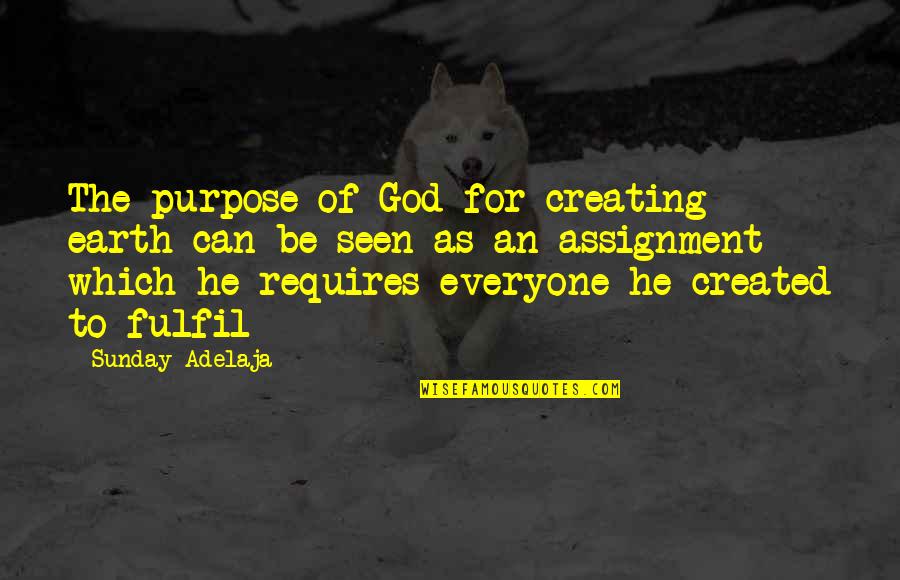 National Aboriginal Day Quotes By Sunday Adelaja: The purpose of God for creating earth can