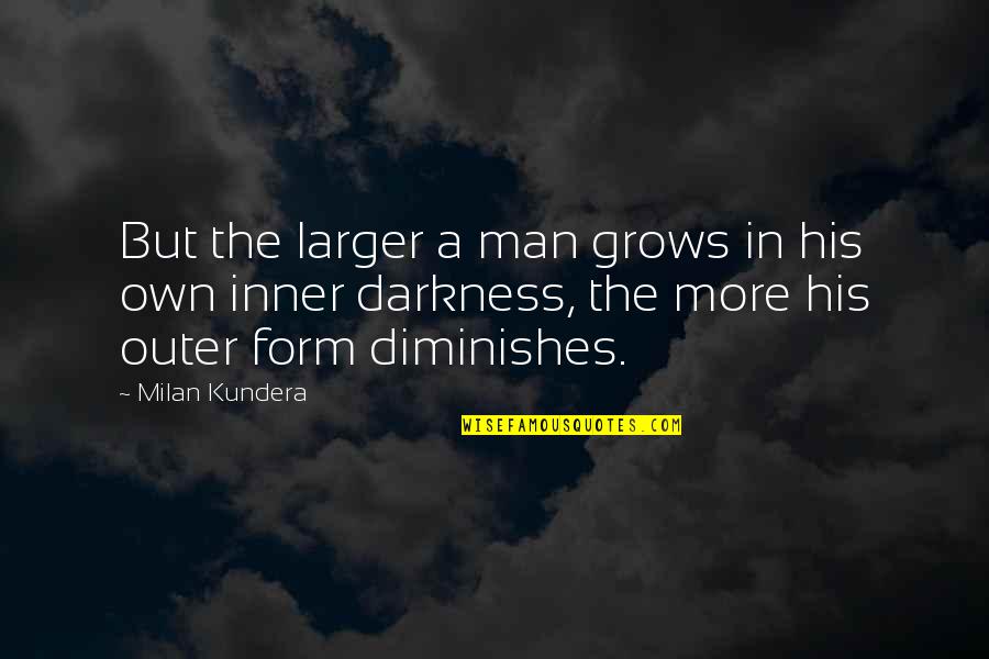 National Borders Quotes By Milan Kundera: But the larger a man grows in his