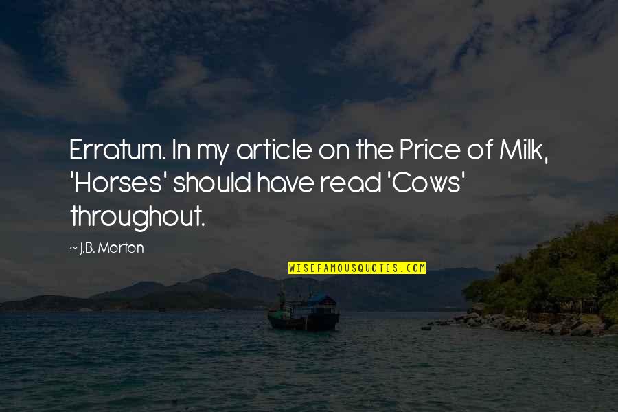 National Geographic Inspiring Quotes By J.B. Morton: Erratum. In my article on the Price of