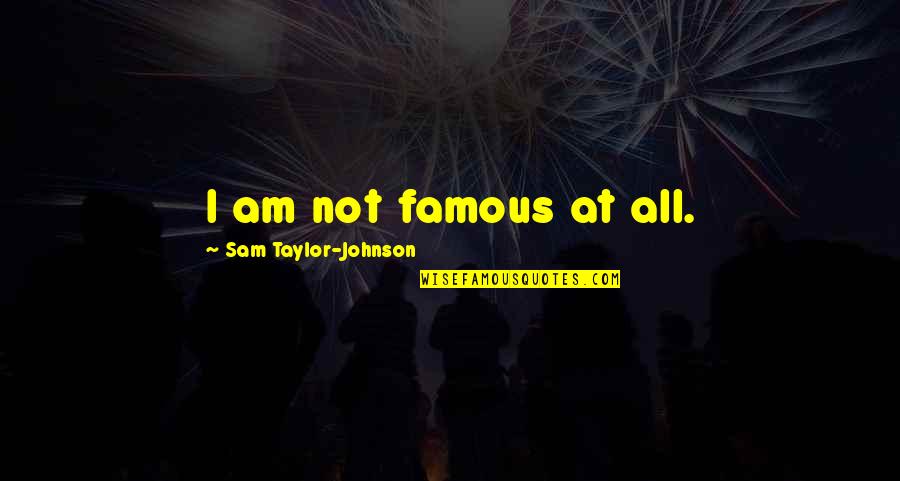 National Geographic Wild Quotes By Sam Taylor-Johnson: I am not famous at all.