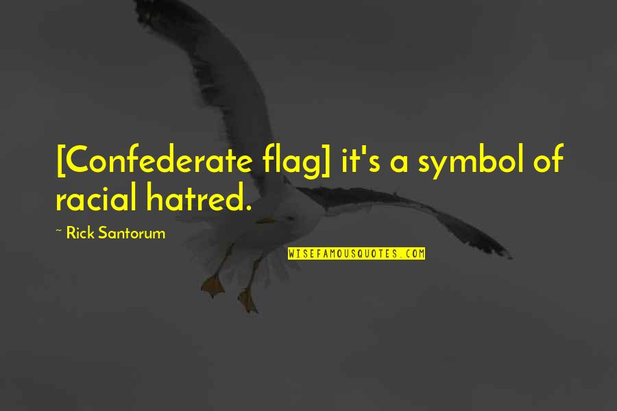 National Youth Administration Quotes By Rick Santorum: [Confederate flag] it's a symbol of racial hatred.