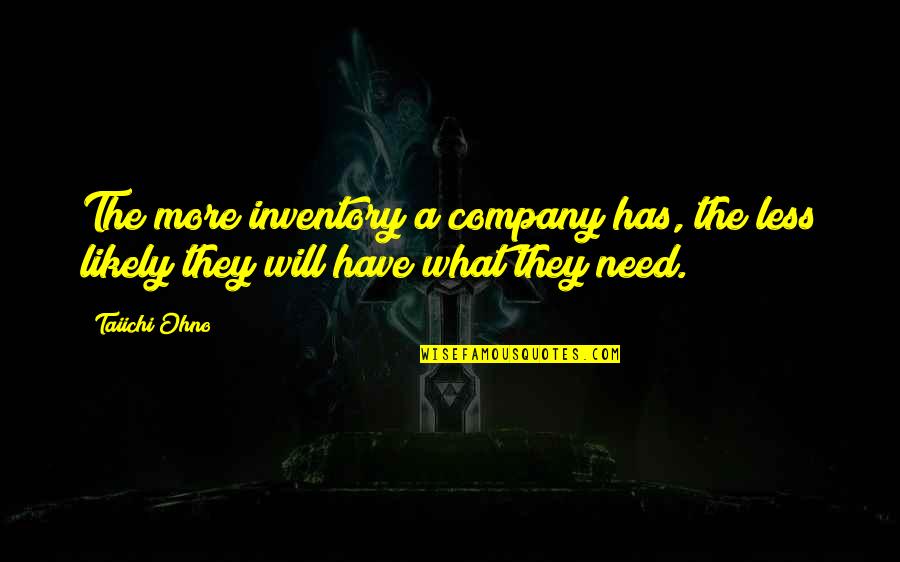 Nationally Board Quotes By Taiichi Ohno: The more inventory a company has, the less