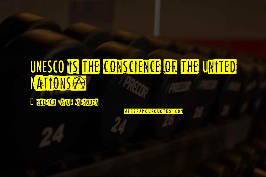 Nations The United Quotes By Federico Mayor Zaragoza: UNESCO is the conscience of the United Nations.