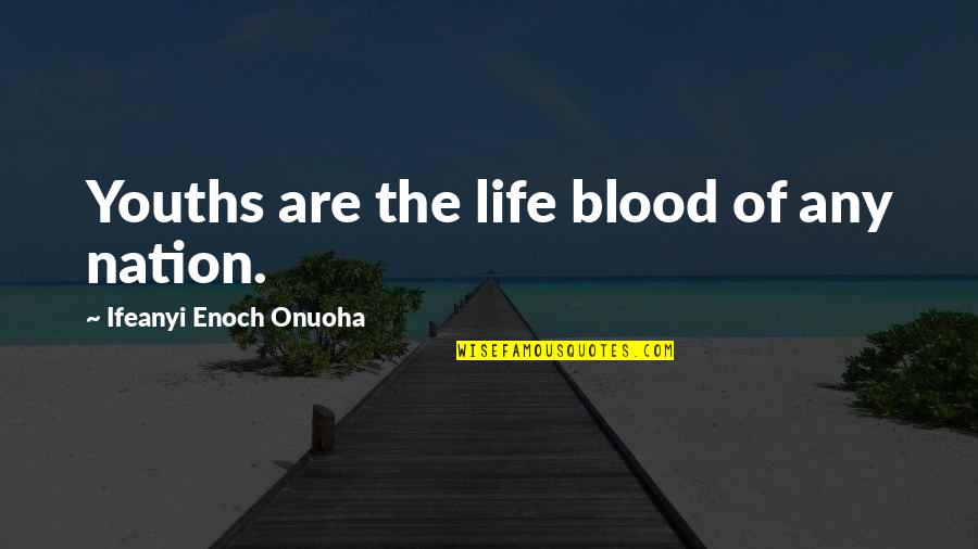 Nations The United Quotes By Ifeanyi Enoch Onuoha: Youths are the life blood of any nation.