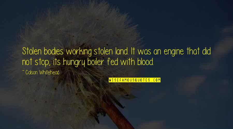 Native American Genocide Quotes By Colson Whitehead: Stolen bodies working stolen land. It was an