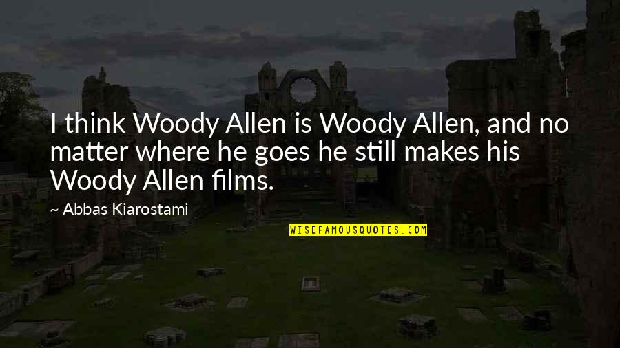 Natjecaji Quotes By Abbas Kiarostami: I think Woody Allen is Woody Allen, and Natjecaji Quotes By Abbas Kiarostami: I think Woody Allen is Woody Allen, and
