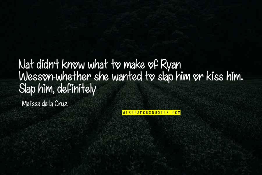 Nat's Quotes By Melissa De La Cruz: Nat didn't know what to make of Ryan