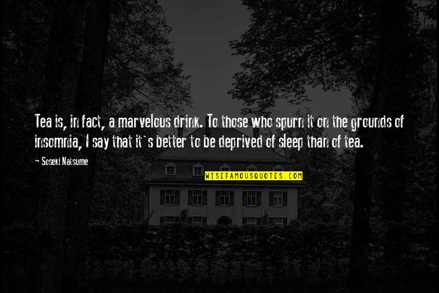 Natsume 2 Quotes By Soseki Natsume: Tea is, in fact, a marvelous drink. To Natsume 2 Quotes By Soseki Natsume: Tea is, in fact, a marvelous drink. To