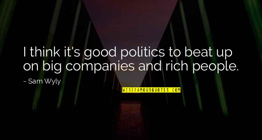 Natural Catastrophe Quotes By Sam Wyly: I think it's good politics to beat up