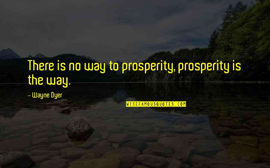 Natural Landscapes Quotes By Wayne Dyer: There is no way to prosperity, prosperity is