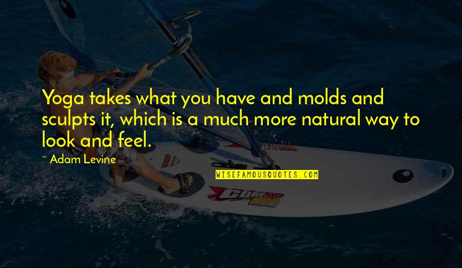 Natural Look Quotes By Adam Levine: Yoga takes what you have and molds and