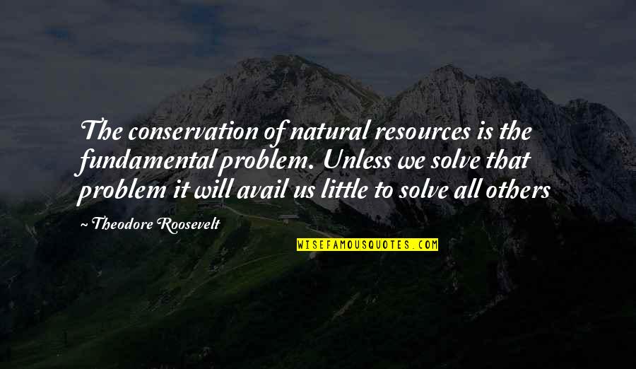 Natural Resources Conservation Quotes By Theodore Roosevelt: The conservation of natural resources is the fundamental