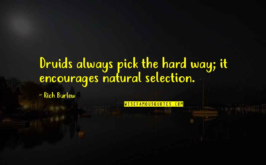 Natural Selection Quotes By Rich Burlew: Druids always pick the hard way; it encourages