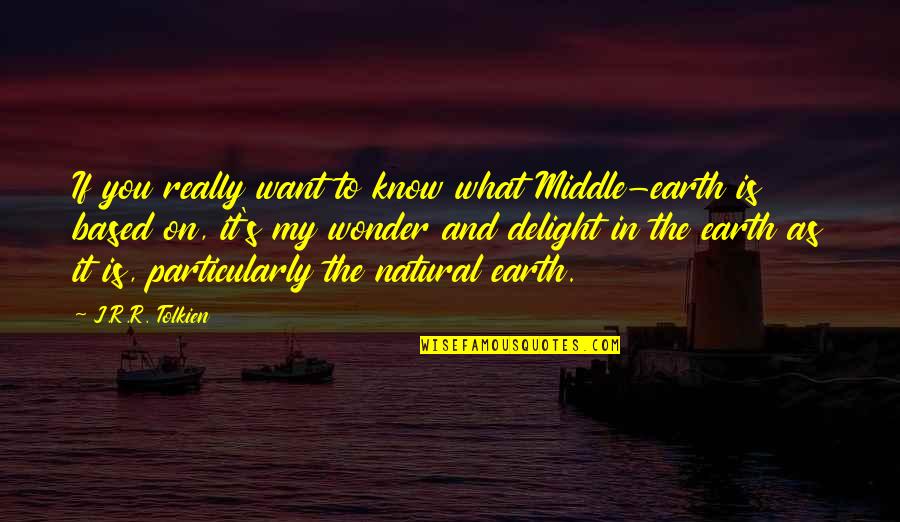 Natural Wonder Quotes By J.R.R. Tolkien: If you really want to know what Middle-earth