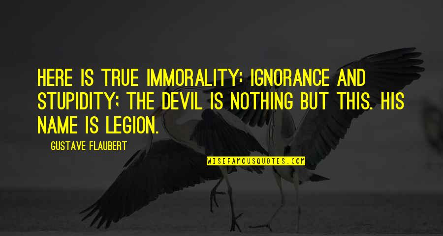 Naturalist Authors Quotes By Gustave Flaubert: Here is true immorality: ignorance and stupidity; the