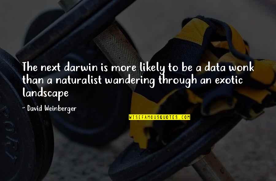Naturalist Quotes By David Weinberger: The next darwin is more likely to be