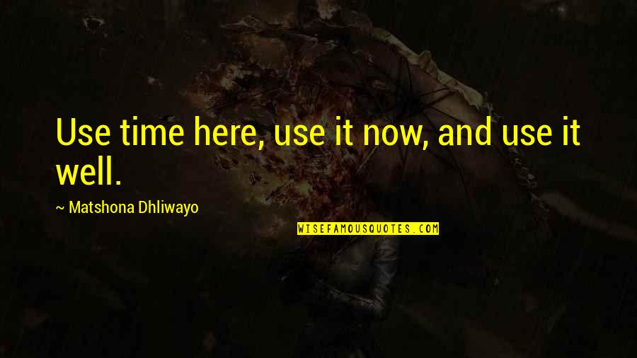 Naturalistic Pantheism Quotes By Matshona Dhliwayo: Use time here, use it now, and use Naturalistic Pantheism Quotes By Matshona Dhliwayo: Use time here, use it now, and use