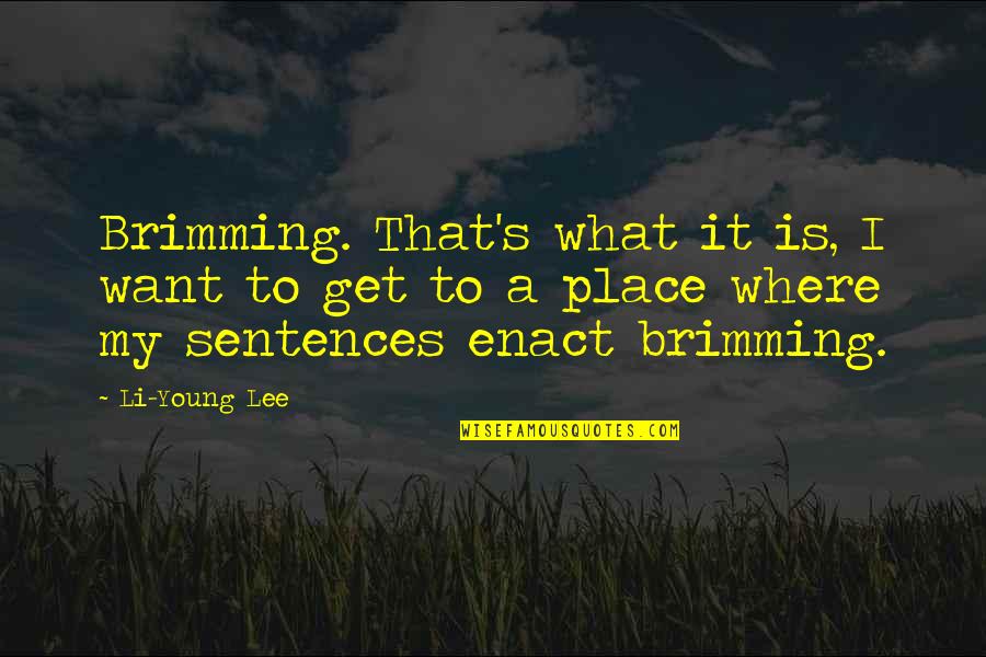 Naturalizer Flats Quotes By Li-Young Lee: Brimming. That's what it is, I want to Naturalizer Flats Quotes By Li-Young Lee: Brimming. That's what it is, I want to