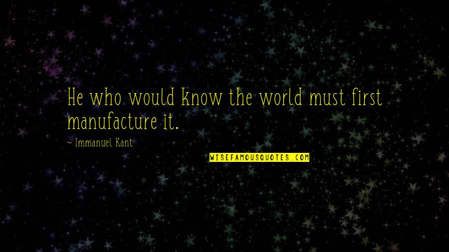 Naturallie Quotes By Immanuel Kant: He who would know the world must first
