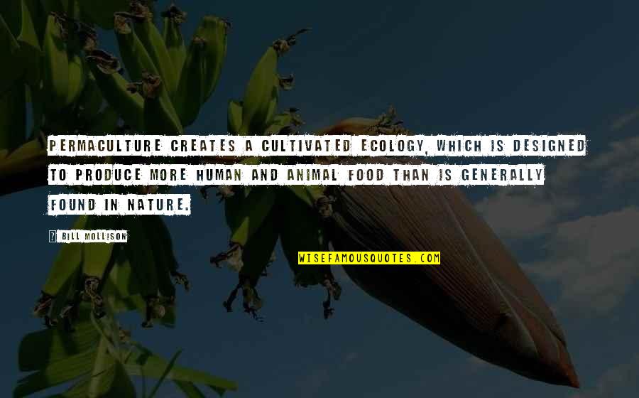 Nature And Animal Quotes By Bill Mollison: Permaculture creates a cultivated ecology, which is designed