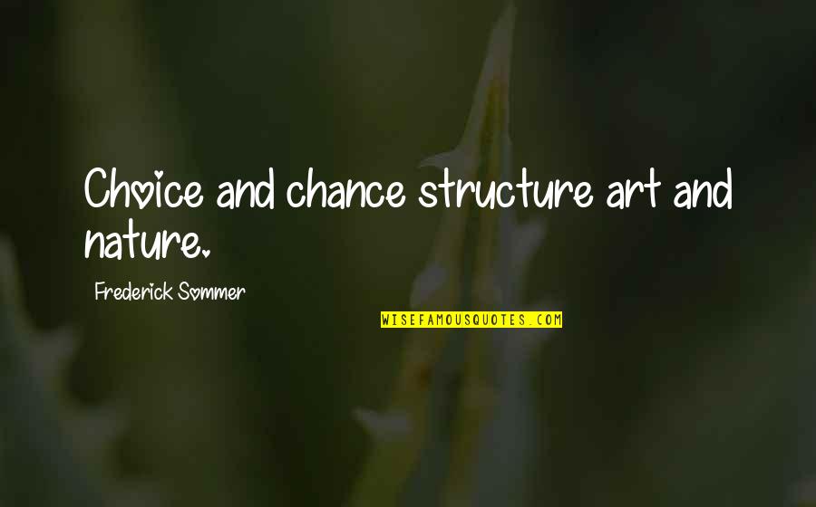 Nature And Art Quotes By Frederick Sommer: Choice and chance structure art and nature.