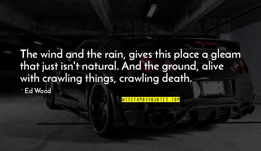 Nature And Death Quotes By Ed Wood: The wind and the rain, gives this place Nature And Death Quotes By Ed Wood: The wind and the rain, gives this place