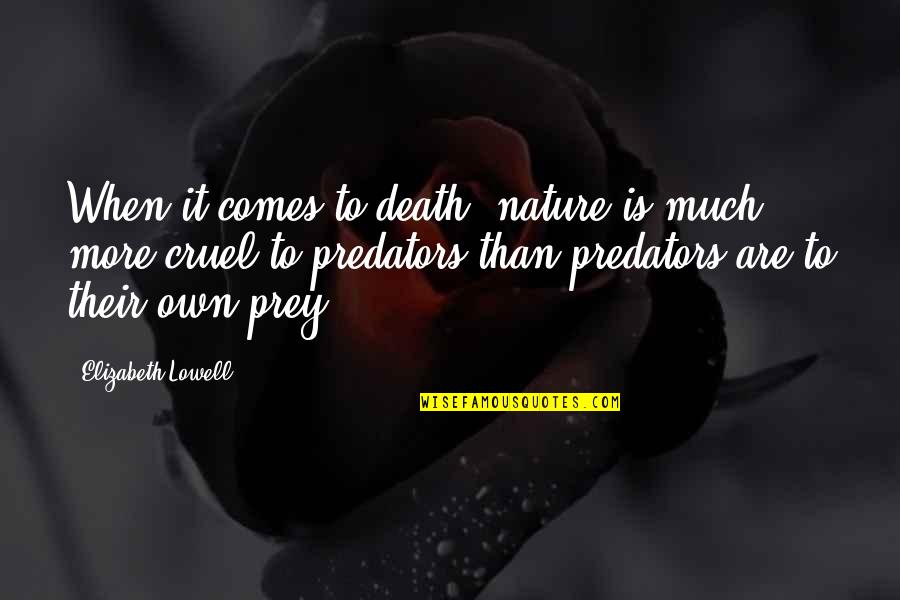 Nature And Death Quotes By Elizabeth Lowell: When it comes to death, nature is much