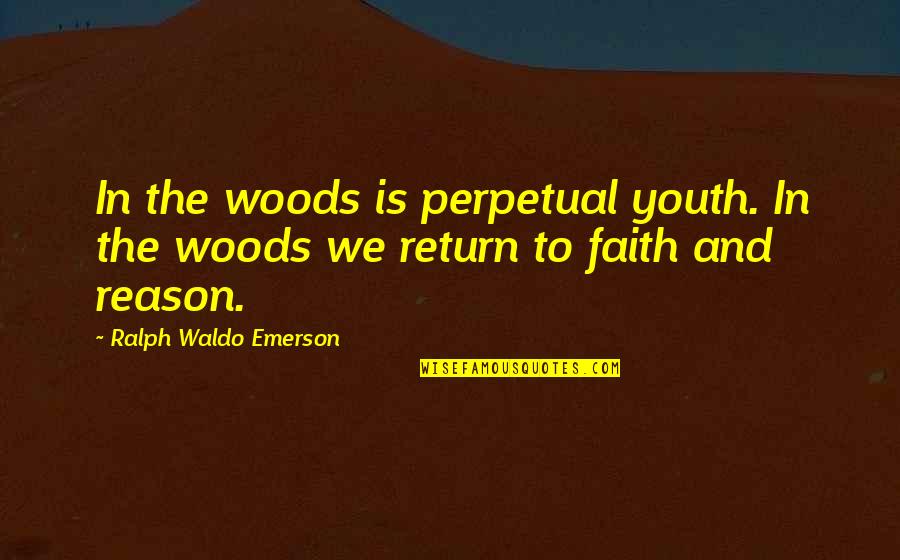 Nature And Inspirational Quotes By Ralph Waldo Emerson: In the woods is perpetual youth. In the