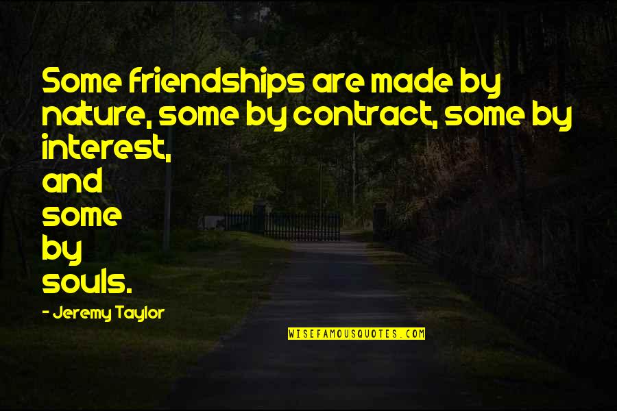 Nature And Soul Quotes By Jeremy Taylor: Some friendships are made by nature, some by