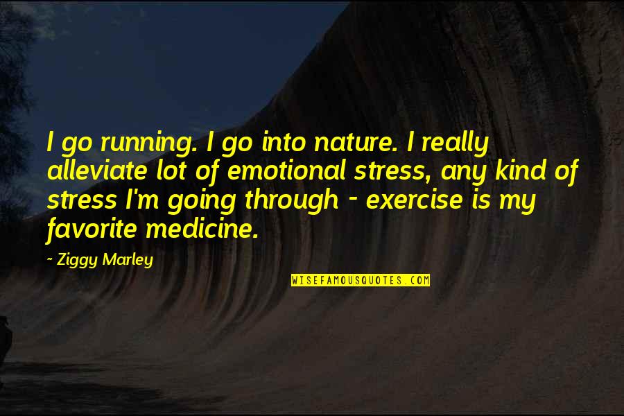 Nature And Stress Quotes By Ziggy Marley: I go running. I go into nature. I