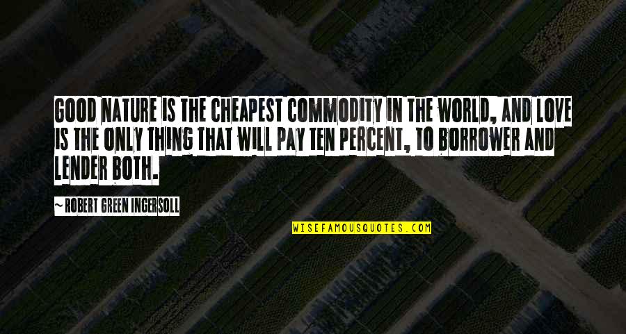 Nature And The World Quotes By Robert Green Ingersoll: Good nature is the cheapest commodity in the