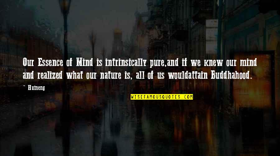 Nature And Us Quotes By Huineng: Our Essence of Mind is intrinsically pure,and if