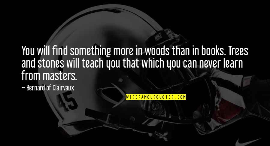 Nature Books Quotes By Bernard Of Clairvaux: You will find something more in woods than Nature Books Quotes By Bernard Of Clairvaux: You will find something more in woods than