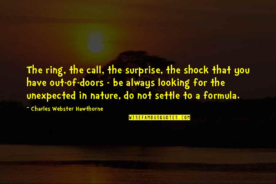 Nature Call Quotes By Charles Webster Hawthorne: The ring, the call, the surprise, the shock